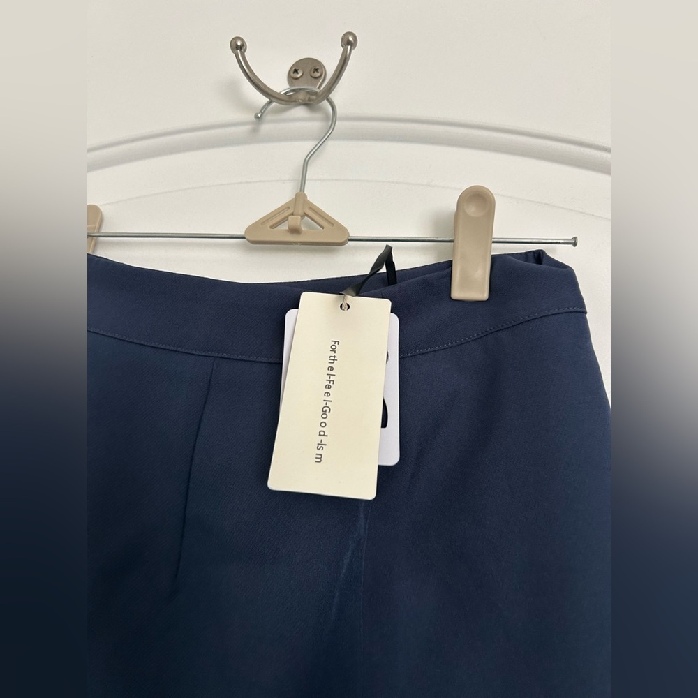 Commense Asymmetric Layered Split Mini Skirt Blue… - image 6